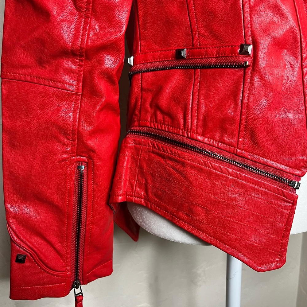 Red Silver Studded Rivet Jacket - Picture 7 of 13